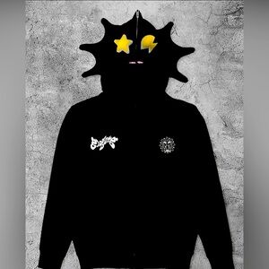 Letter print zip up hoodie-with pockets